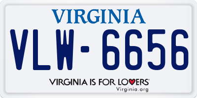 VA license plate VLW6656