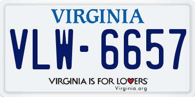 VA license plate VLW6657