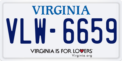 VA license plate VLW6659