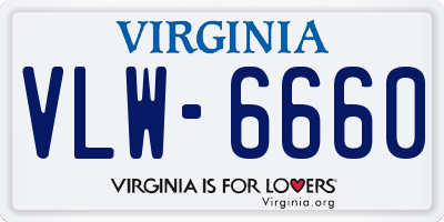 VA license plate VLW6660