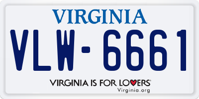 VA license plate VLW6661