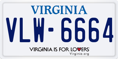 VA license plate VLW6664