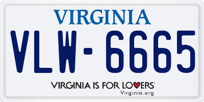 VA license plate VLW6665