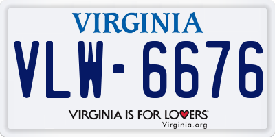 VA license plate VLW6676