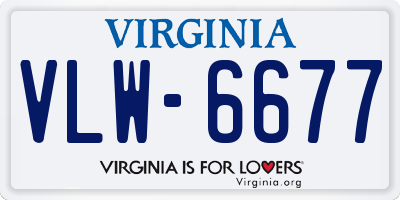 VA license plate VLW6677