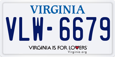 VA license plate VLW6679