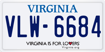 VA license plate VLW6684