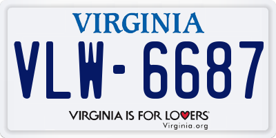 VA license plate VLW6687