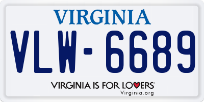 VA license plate VLW6689