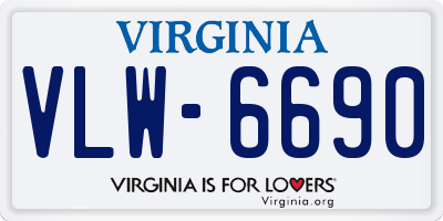 VA license plate VLW6690