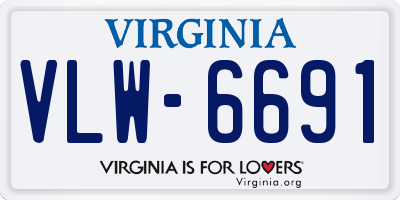 VA license plate VLW6691