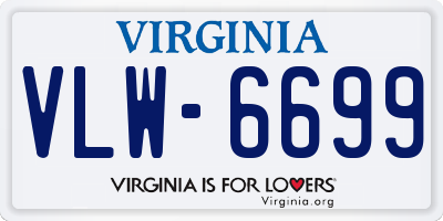 VA license plate VLW6699