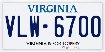 VA license plate VLW6700