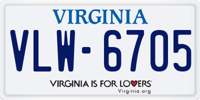 VA license plate VLW6705