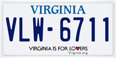 VA license plate VLW6711