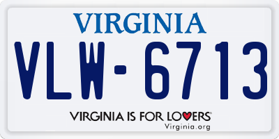 VA license plate VLW6713