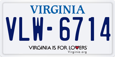 VA license plate VLW6714