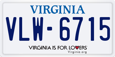 VA license plate VLW6715