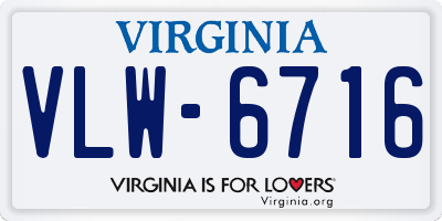 VA license plate VLW6716