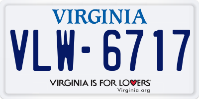 VA license plate VLW6717