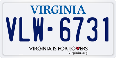 VA license plate VLW6731