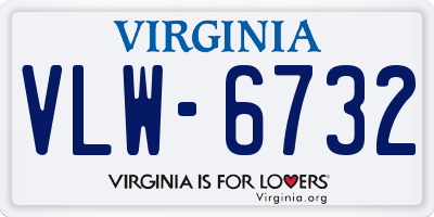 VA license plate VLW6732