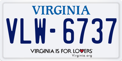 VA license plate VLW6737