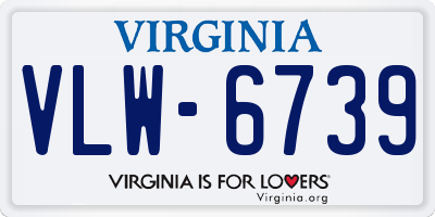 VA license plate VLW6739