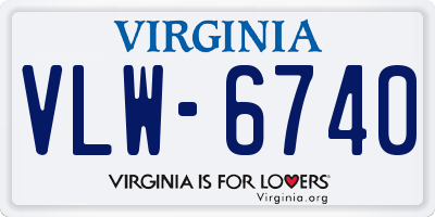 VA license plate VLW6740