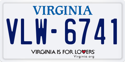 VA license plate VLW6741