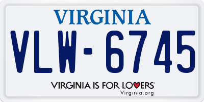 VA license plate VLW6745