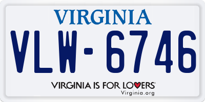 VA license plate VLW6746