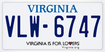 VA license plate VLW6747