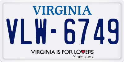 VA license plate VLW6749