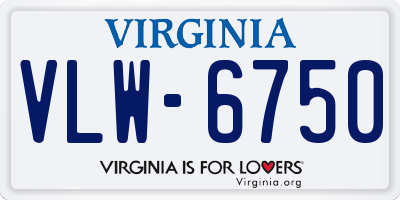 VA license plate VLW6750