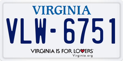 VA license plate VLW6751