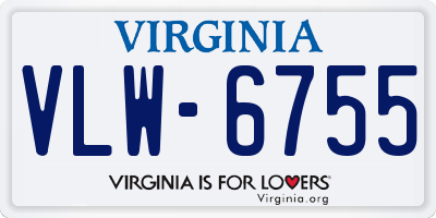 VA license plate VLW6755