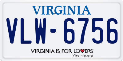 VA license plate VLW6756