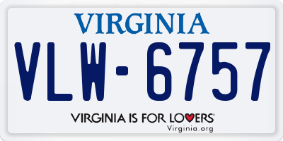 VA license plate VLW6757