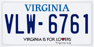 VA license plate VLW6761