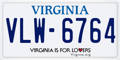 VA license plate VLW6764