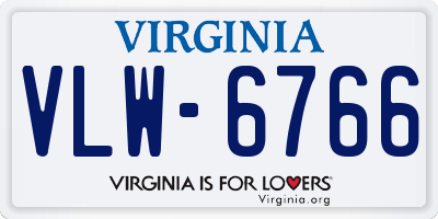 VA license plate VLW6766