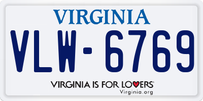 VA license plate VLW6769