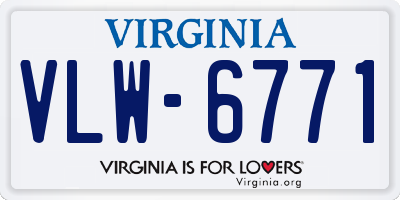 VA license plate VLW6771