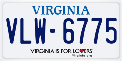 VA license plate VLW6775