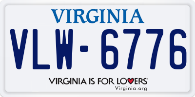 VA license plate VLW6776