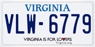 VA license plate VLW6779