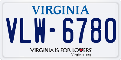 VA license plate VLW6780