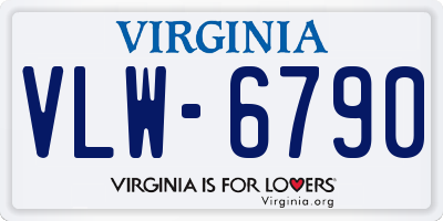 VA license plate VLW6790