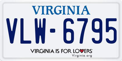 VA license plate VLW6795